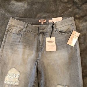 Juicy Couture skinny jeans. Sequin patches. Sz 12